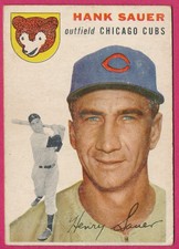 1954 Topps Hank Sauer Card #4 Cub