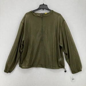 Cabela's Bug Suit Green Hooded Pullover Windbreaker Jacket Size L Lightweight - Picture 1 of 15