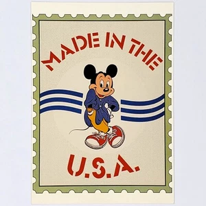 Mickey Mouse Postcard Disney Vintage 1980s Made in the USA 4x6 Stamp Cool - Picture 1 of 2