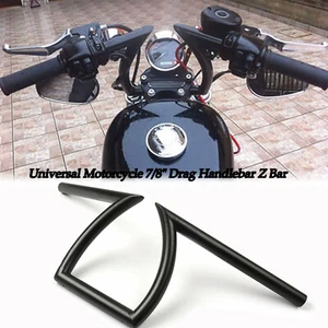 Motorcycle 7/8" Drag Handlebar Z Bar For Harley Chopper Bobber Custom Universal - Picture 1 of 9