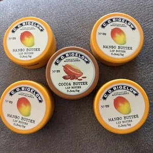 C O Bigelow Mango/Cocoa Butter Lip Balm (5 Lot Mixed) 0.3 ounce RETIRED! Sealed - Picture 1 of 4