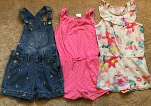 LOT OF 3 1-PIECE SLEEVELESS ROMPERS SZ. 5& 5T GAP & CARTERS - Picture 1 of 8