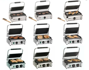 Bartscher Kontaktgrill Panini Elektro emaillierte Gußeisen Platten gerillt glatt - Bild 1 von 12