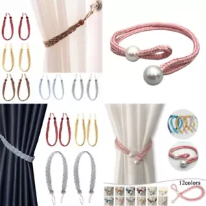 2 pz tenda cravatta schienale corda di raso spesso resistente decorazione casa fibbia - Foto 1 di 39