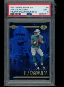 Tua Tagovailoa 2020 Panini Illusions #6 Trophy Collection azul/75 PSA 9 - Imagen 1 de 2