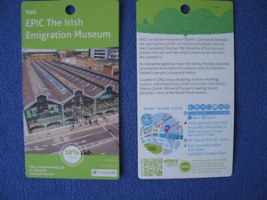 Werbung Irland: Visit EPIC: THE IRISH EMIGRATION MUSEUM, ca. 14,5 x 8 cm - Bild 1 von 1