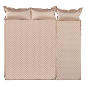 Sleeping Pad Camping Inflatable Mattress With Pillows Brown for 3 person New - Picture 1 of 7