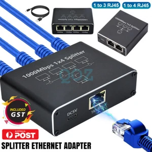 RJ45 Splitter Ethernet Adapter Cable Gigabit Network RJ45 Connector 1 in 3 Out - Picture 1 of 12