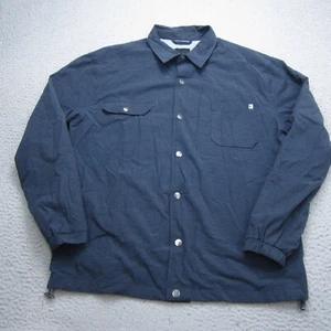 Linksoul Jacket Mens M Gray Flannel Lined Snap Shirt Jacket Shacket - Picture 1 of 12