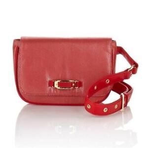 Naturalizer Belt Bag Wear-at-Waist Fanny Pack Purse Red Solid Handbag Small