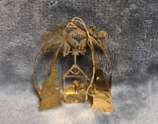 Nativity Scene Christmas Ornament Lunt Gold Plate