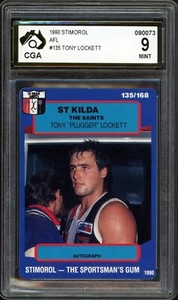 ✺CGA 9✺ 1990 STIMOROL AFL Graded Card TONY LOCKETT St Kilda Saints - Bild 1 von 3