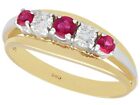 Vintage Ruby Ring with 0.28 Ct Diamond in 14k Yellow Gold Dress Ring, Circa 1960