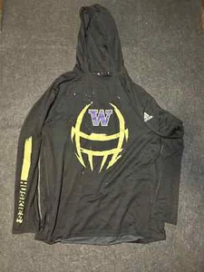 University of Washington Huskies Adidas Athletic Hoodie Men's L Black - Picture 1 of 6