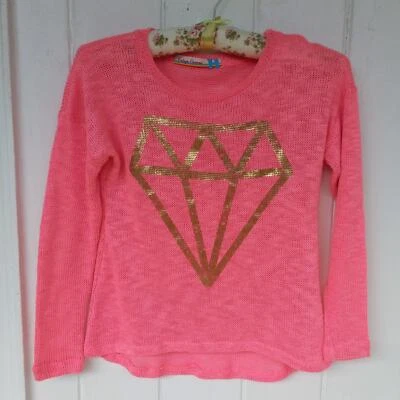 Girls' Pink VINTAGE HAVANA Pink Loose Knit Sweater Top Size S (7/8) - Image 1 of 4