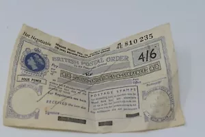 vaglia postale inglese quattro scellini e sei pence 4/6 - Foto 1 di 3