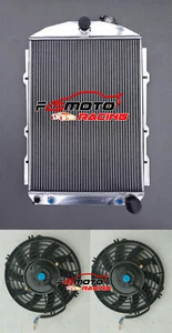 All Aluminum Radaitor+Fan For 1938 Chevy Hot/Street Rod 350 V8 AT MT Auto Manual - Picture 1 of 9