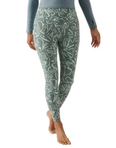Athleta Elation Textured 7/8 Tight Size M Green Print Floral Workout Pilates - Picture 1 of 7