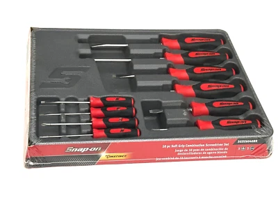 Snap On Tools NEW SGDX6040BR 10 Piece Red Combination Screwdriver Set USA - Image 1 of 4