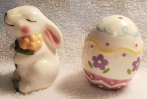 Cracker Barrel Mini Bunny And Egg Easter Salt And Pepper Shakers - Picture 1 of 8