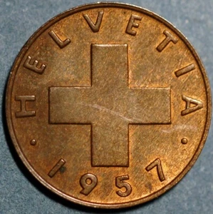 Switzerland Rappen 1957 B KM# 46 - Picture 1 of 2