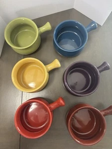 BUCHASE FRENCH ONION/CHILI BOWLS STONEWARE SET OF 6 COLORS 22 OZ EA. EUC - Picture 1 of 13