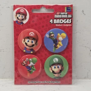 Nintendo New Super Mario Bros. Wii 4 Badges Figur Pin Anstecker Party Geschenk Neu - Bild 1 von 2