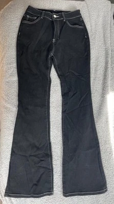 Black Flared Jeans Size 8  - Image 1 of 4