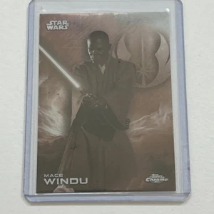 2025 Topps Chrome Star Wars Mace Windu Black and White Refractor #85 - Picture 1 of 10