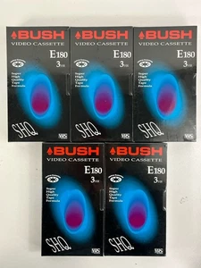 Bush Blank VHS Cassettes X5 VHS Tapes E180 3hrs New And Sealed #254 - Picture 1 of 4