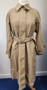Max Mara Rainwear Trench Coat Beige Belted Women's Outerwear UK Size 6 - Picture 1 of 11