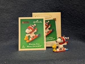 Hallmark Keepsake Winter Fun with Snoopy Snowboarding #5 in Series - Picture 1 of 6