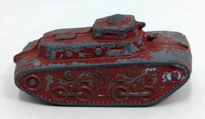 Vintage 1930s Cracker Jack TootsieToy Red Military Army Tank Premium Prize Toy - Image 1 of 4