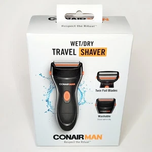 Rasoio da viaggio Conair Man Wet/Dry a batteria doppia lama lamina nuovo - Foto 1 di 8