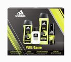 Adidas Pure Game Guaiac Hair/Body Gel(2), After Shave, Deod. Body Spray Set NIB
