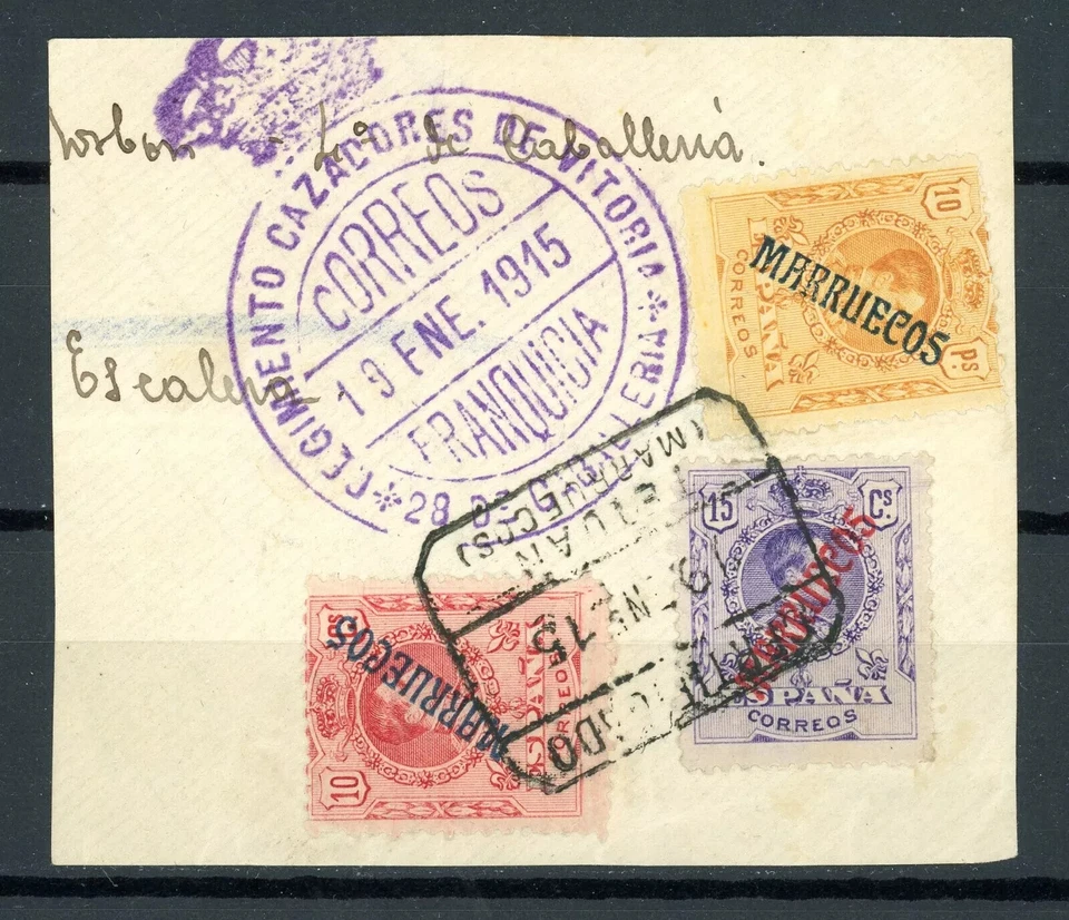 MOROCCO 1914, 10 PESETAS ON PIECE. UNIQUE. - Image 1 of 1