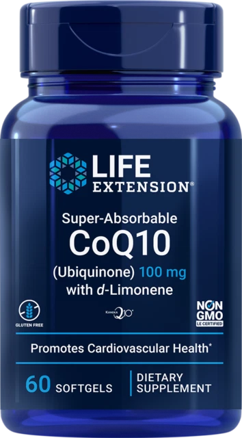 Life Extension Super Absorbable CoQ10 with d-Limonene Softgels - 60 Count