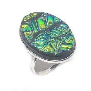 Ammolite Gemstone 925 Sterling Silver Jewelry Ring Size 9 Gift for Her D863 - Picture 1 of 4