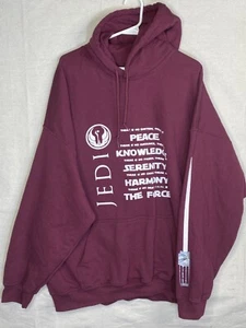 Star Wars Jedi Code Hoodie 3XL Gildan Maroon  Lightsaber Graphic Quote - Picture 1 of 7