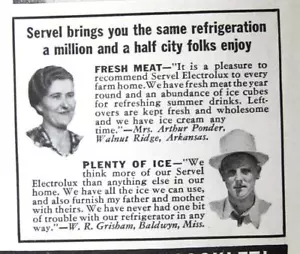 Original 1940 Servel Refrigerator Photo Ad W. R. Grisham of Baldwyn Mississippi - Picture 1 of 1