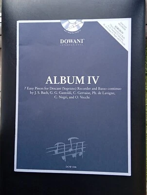 Descant Recorder Album 4 from Dowani with Piano Accomp. and CD in 3 Speeds *NEW* - Image 1 of 4