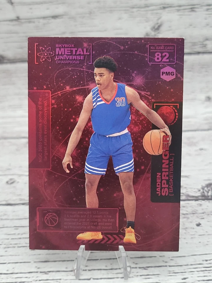 Jaden Springer 2021 Skybox Metal Universe Champions #82 RED PMG 143/150 76ers - Image 1 of 3