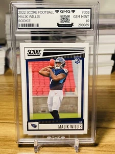 2022 Score Malik Willis Rookie #305 GMG Graded 10 Gem Mint 💎 RC Titans - Picture 1 of 1