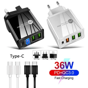 36W Fast Charging USB PD Type C Wall Charger Adapter For Motorola Moto G15 G55 - Picture 1 of 20