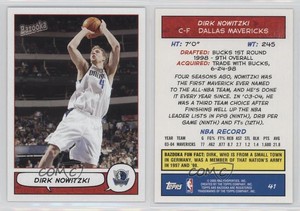 2004-05 Topps Bazooka Dirk Nowitzki #41 HOF