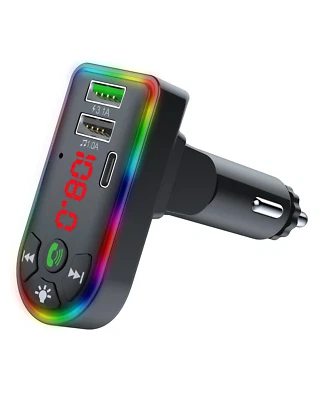 New Audiobox TR-20 Car Bluetooth FM Transmitter with Charging Ports & LED Lights - Image 1 of 4