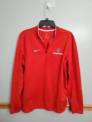 Nike Dri Fit Duquesne  Dukes Long Sleeve  Red 1/4 Zip Pullover Size M - Image 1 of 4