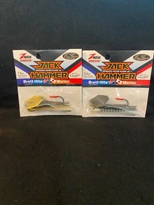 2 Lot Z Man Evergreen Jack Hammer 2- 1/2 oz custom bladed bass jigs 2 COLORS - Picture 1 of 3