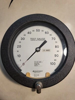 ASHCROFT TEST GAUGE Temperature Compensated Grade 3A, 0-100 PSI,  NOS. - Image 1 of 2