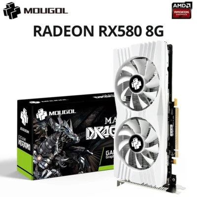 MOUGOL Original Radeon RX580 8G Graphics Card GDDR5 Memory Video Gaming Card PCI - Image 1 of 4